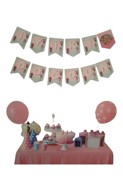 booddie Lol Doll Happy Birthday Text Birthday Concept & Στολίδι τοίχου για πάρτι με θέμα Lol