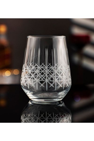 DECOSTYLE Alca Handcrafted Decorated Water Glass 425cc