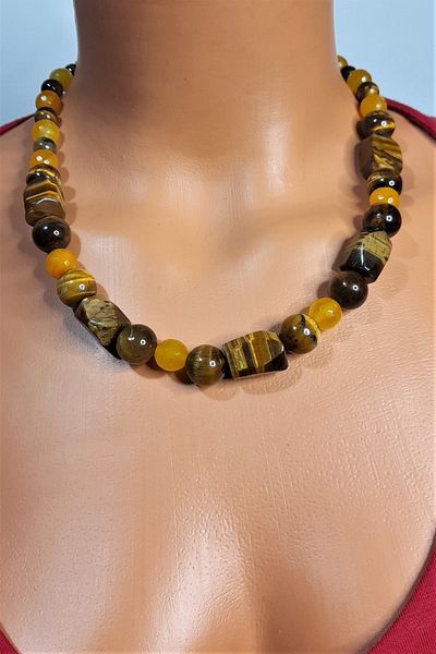 Asteria Elite Tiger Eye Ceyt Evil Eye Protection and Courage Necklace Bracelet Set