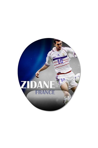 Pixxa موديل لوحة ماوس Zinedine Zidane مع مسند للمعصم - 2 بيضاوي