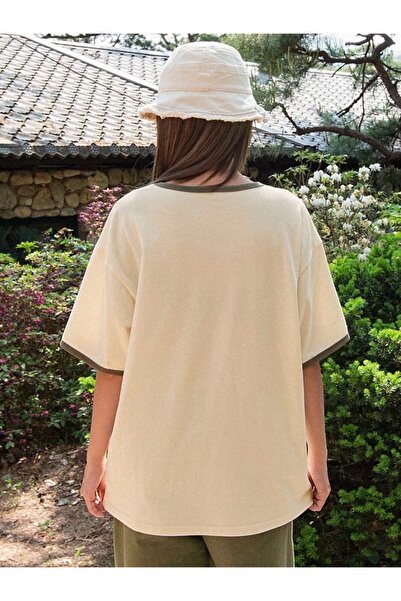 Machetta Μπλουζάκι μεγάλου μεγέθους με στάμπα μπεζ και πάρτι