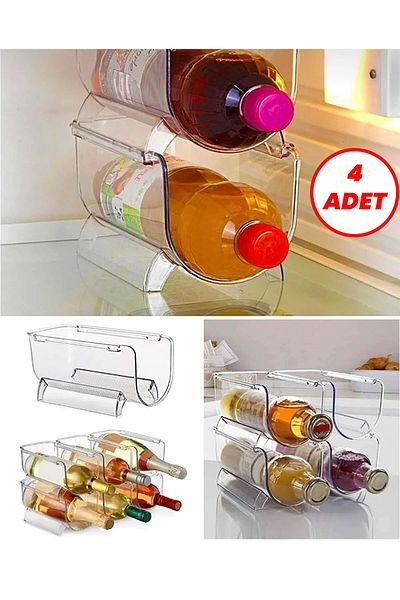 LİRAZON Refrigerator Organizer Bottle Rack Organizer Stackable Bottle Organizer