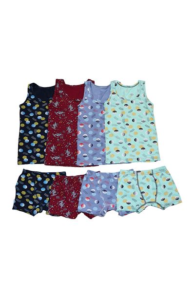 Poli Underwear Boy's 4-Piece Boxer Briefs Athlete Set