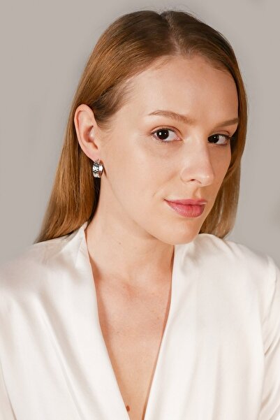 Stelart Dokulu Kalın Halka Küpe Gümüş Kaplama