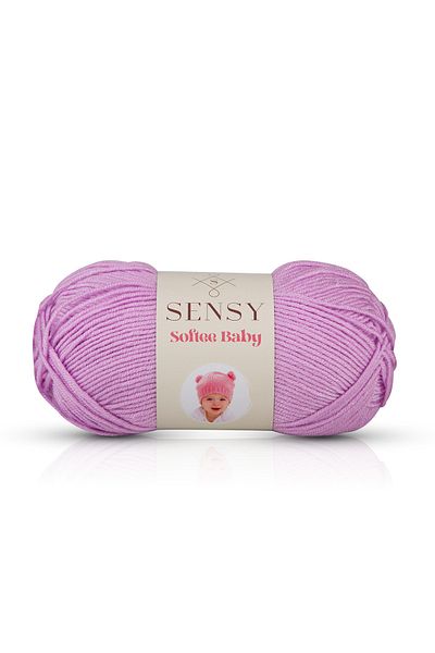 SENSY Premium Softee Baby Fire de tricotat manual Pulover de frânghie pentru bebeluși Vestă Eșarfă de frânghie Beanie Pătură pentru bebeluși Frânghie Liliac