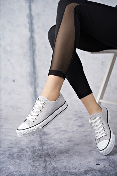 Freemax Women's Light Linen Flexible Sole Sports Sneakers.4100 Gray