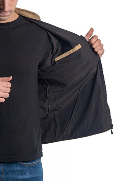 Şensel Beige-Black Multi-Pocket Vest - All-Season Vestido - 118E1357