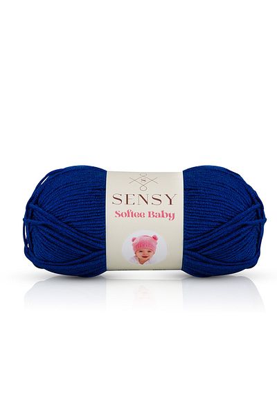 SENSY Premium Softee Baby Hand Knitted Baby Floss Baby Floss Pullover Floss Scarf Beanie Baby Blanket Floss Saks Blue