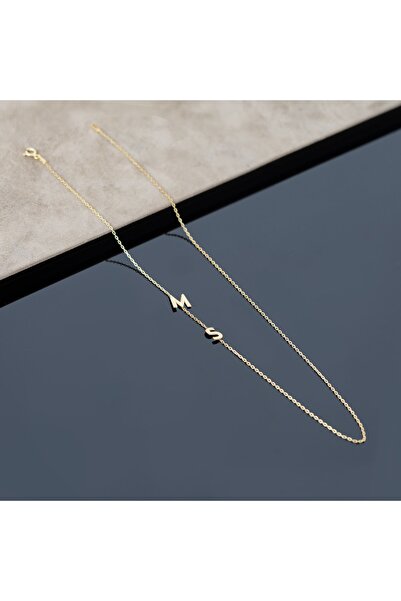 Dkmn Silver Iki Harfli Zincir Gümüş Kolye Kadın Isimli Gümüş Kolye