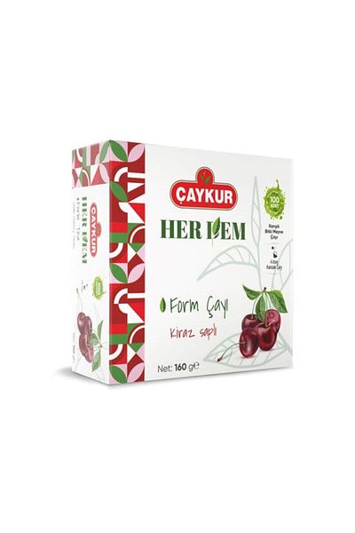 Çaykur Herdem Cherry Stem Form Tea 16 Grams * 100 Pieces