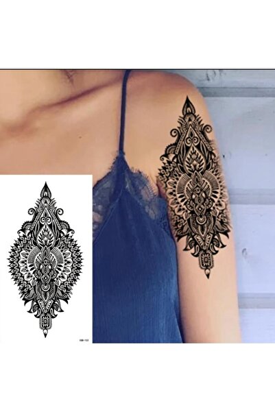 Genel Markalar Etnik Hint Motif Göğüs Arası Geçici Dövme, Kol Dövmesi Tattoo