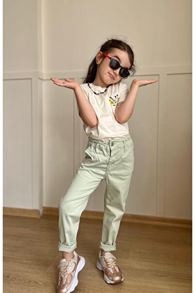 AYN Set de tricou cu pantaloni brodați pentru fete