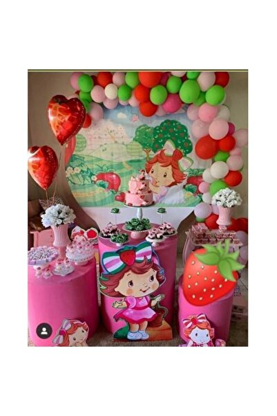 party mix Çilek Kız Doğum Günü Konsepti Balon Zinciri