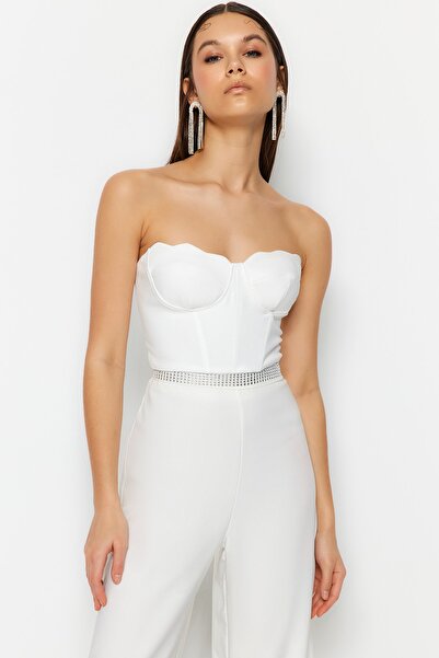 Trendyol Collection Екрю бюст'є для нареченої з серцеподібним вирізом на шиї TPRSS23BS00125