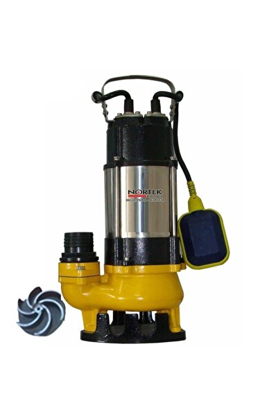 NORTEK POMPA 0.8 Hp 220v Parçalayıcılı Kırıcılı Açık Fanlı Foseptik Atık Pis Su Drenaj Dalgıç Pompa 2" Çıkışlı