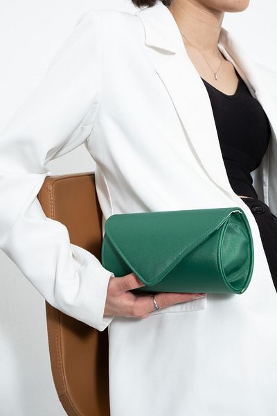 bibags Geanta de seara din satin verde