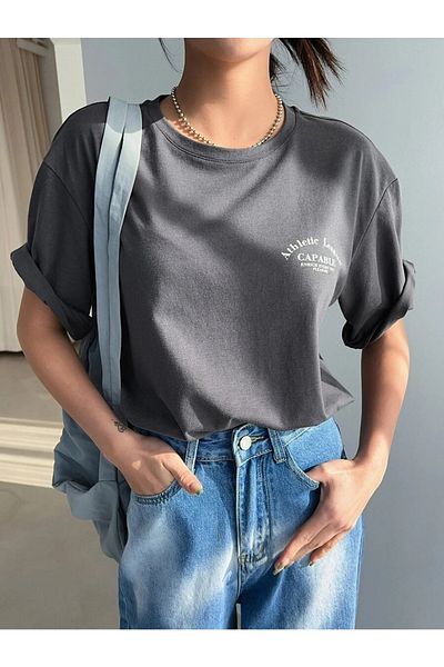 Harmandar Μπλουζάκι με δυνατότητα εκτύπωσης Unisex Smoked Oversize