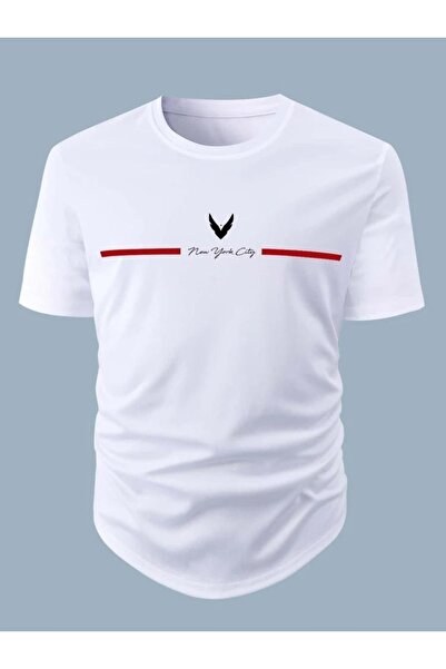 Harmandar Tricou oversize alb unisex cu imprimeu New York City