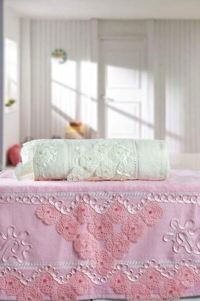 EASEL Set 2 Prosoape Cadou Din Dantela Guipura 50x90 Cm