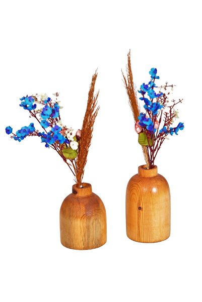 Tahta Bahçesi مجموعة من 2 مزهرية خشبية مزخرفة