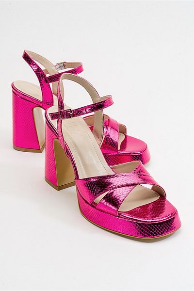 LuviShoes Lello Fuchsia gemusterte Damenschuhe mit Absatz