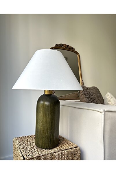 Giran Maye Modern Başlıklı Mantar Ahşap Abajur