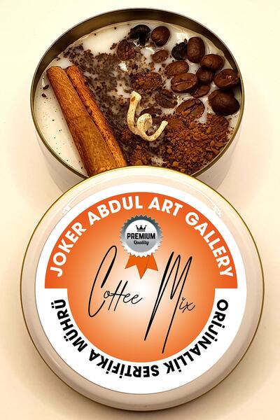 JOKER ABDUL Dekoratif Hediyelik Kahve Ve Tarçın Kokulu Metal Teneke Kutu Soya...