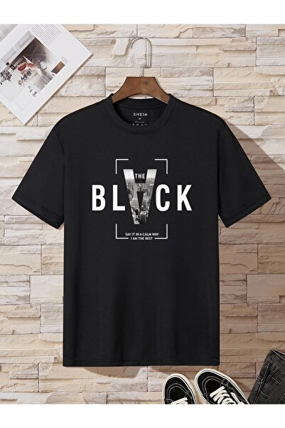 YUVEST Μπλουζάκι Blackrock Unisex Μαύρο Oversize 100% βαμβάκι Blackk με στάμπα