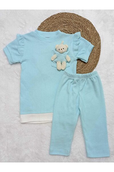 krm kerem bebe Girl's Set with Toys and Ruffled Sleeves and Leggings