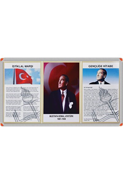 Panda 45x90 Cm 3'lü Milli Levha Alüminyum Çerçeve Tablo Pano