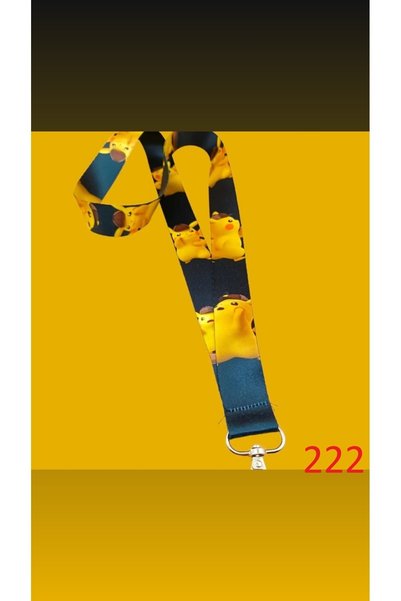 CİCCİBİCCİSHOP Siyah Zeminli Pikachu Boyun Askı Ipi, Düdük Ipi,telefon Askısı