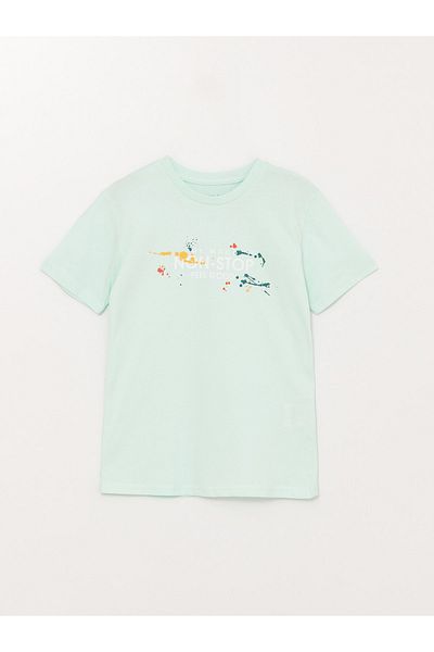 LC Waikiki Αγόρι - Crew λαιμόκοψη και εμπριμέ κοντομάνικο μπλουζάκι