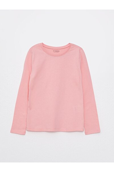 LC Waikiki Bisiklet Yaka Basic Uzun Kollu Kız Çocuk Tişört
