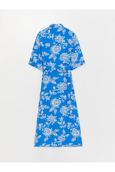 LC Waikiki Πουκάμισο γιακάς Floral Γυναικείο Φόρεμα