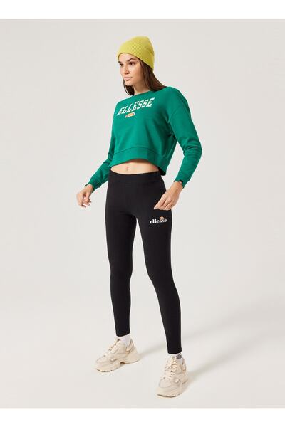 Ellesse Hanorac verde închis pentru femei cu gâtul tip crew F017-dgr