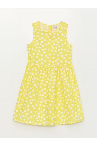 LC Waikiki Patterned Crew Neck Girl's Dress