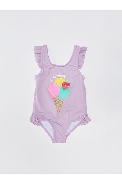LC Waikiki Bedruckter Badeanzug für Babys mit Rundhalsausschnitt