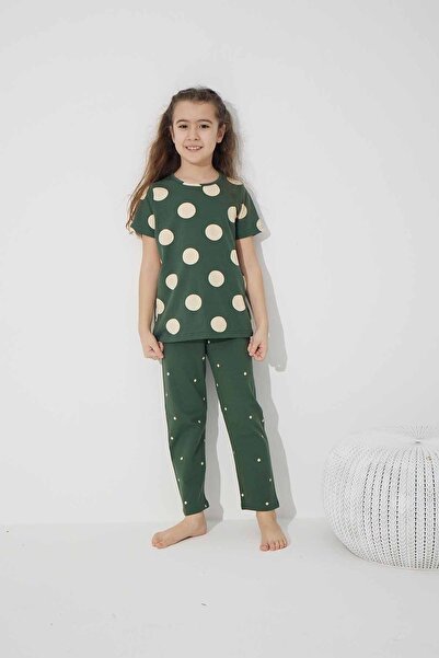 Siyah İnci Pamuklu Likralı Örme Pijama Takım