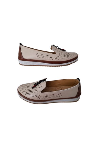 Ayzen Women's Beige Orthopedic Sole Stylish and Comfortable Daily Ballerinas