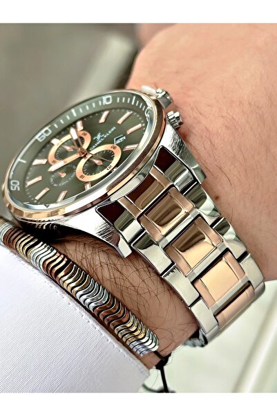 Daniel Klein Steel Strap Calendar Men's Wristwatch - Hematite Stone Special Bracelet Gift