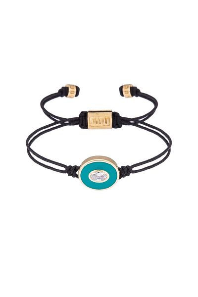 Juju Enameled Oval Bracelet with Stones on the Middle