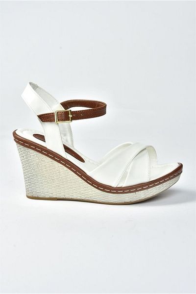 Fox Shoes White Women's Wedge Heeled Shoes 9674040209