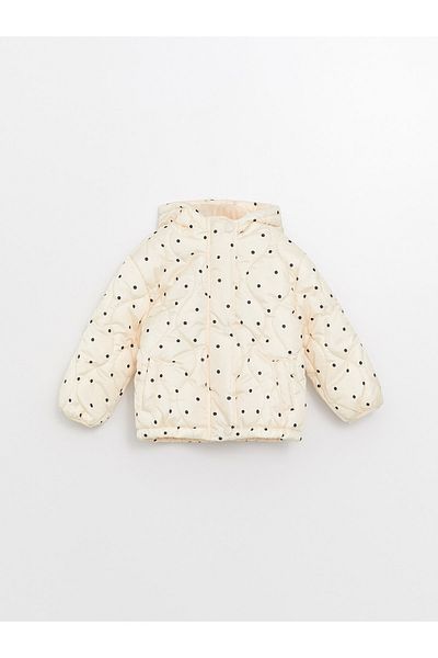 LC Waikiki Gemusterter Babymantel mit Kapuze und langen Ärmeln