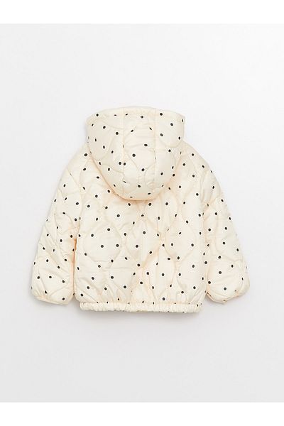 LC Waikiki Gemusterter Babymantel mit Kapuze und langen Ärmeln