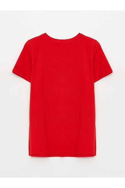 LC Waikiki Mickey-Mouse-bedrucktes Umstands-T-Shirt mit Rundhalsausschnitt – kurze Ärmel