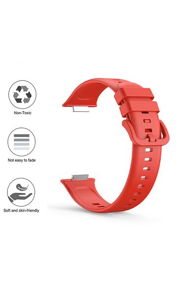 Coverzone Compatible With Huawei Watch Fit 2 Watch Strap Compatible Sports Watch Contrast Color Lagniappe Silicone Band