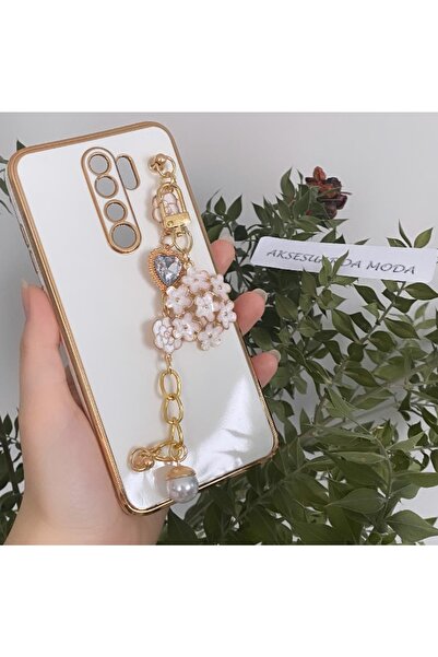 Aksesuarda Moda Redmi Note 8 Pro Uyumlu Çiçekli Taşlı Incili El Geçmeli Lazer...