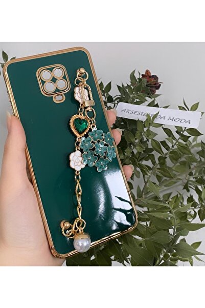 Aksesuarda Moda Redmi Note 9s-9 Pro Uyumlu Çiçekli Taşlı Incili El Geçmeli La...