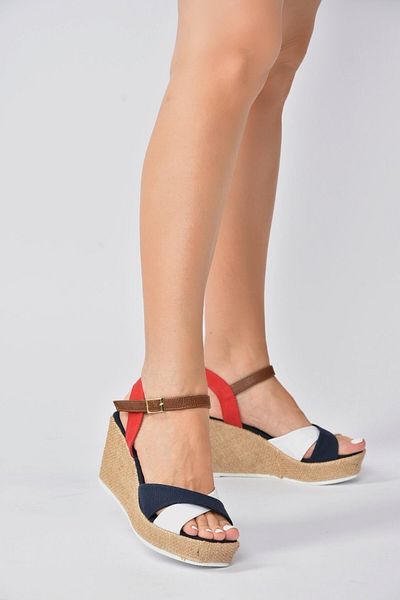 Fox Shoes Linen Wedge Heeled Shoes K674195005