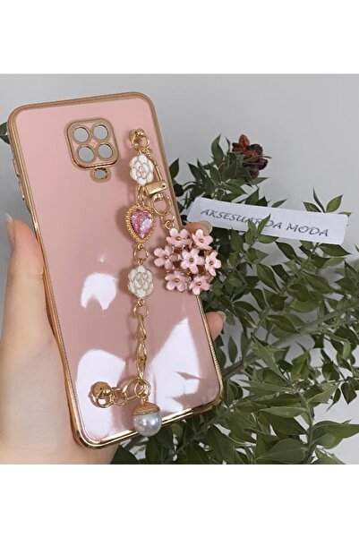 Aksesuarda Moda Redmi Note 9s-9 Pro Uyumlu Çiçekli Taşlı Incili El Geçmeli La...